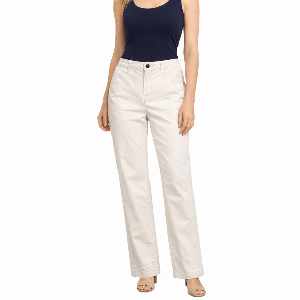 Ella Moss Size 8 White Wide Leg Denim‎ Pants